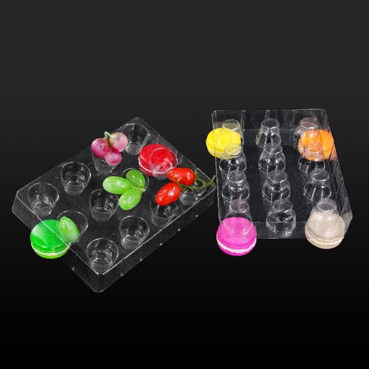 Disposable custom clear plastic box blister round cavity insert packaging chocolate tray , plastic chocolate tray