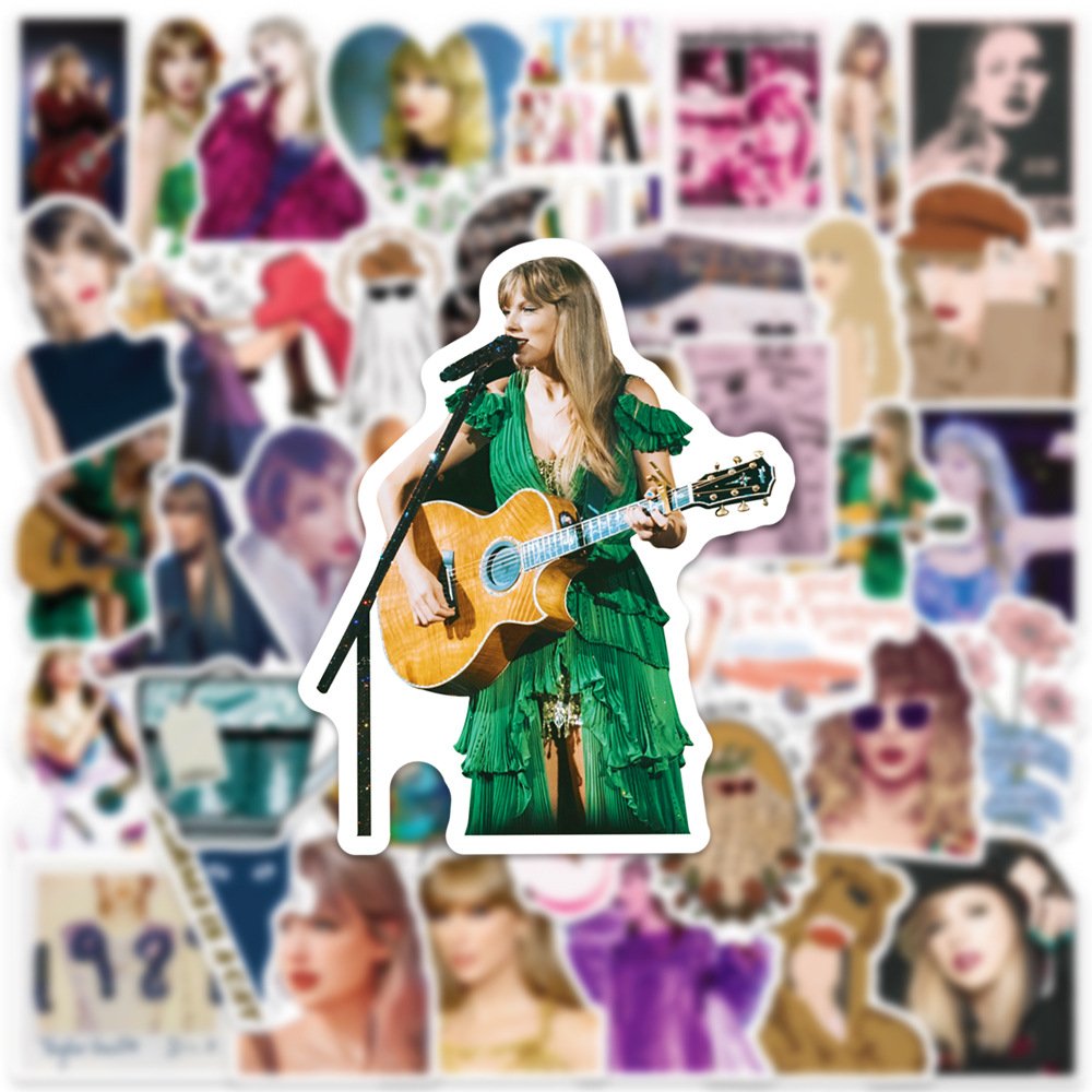 Cartoon Fashion Taylor Singer Star Swift Sticker Decoration Phone Cup Book Waterproof Reusable Paster Promotional Gift Wholesale
