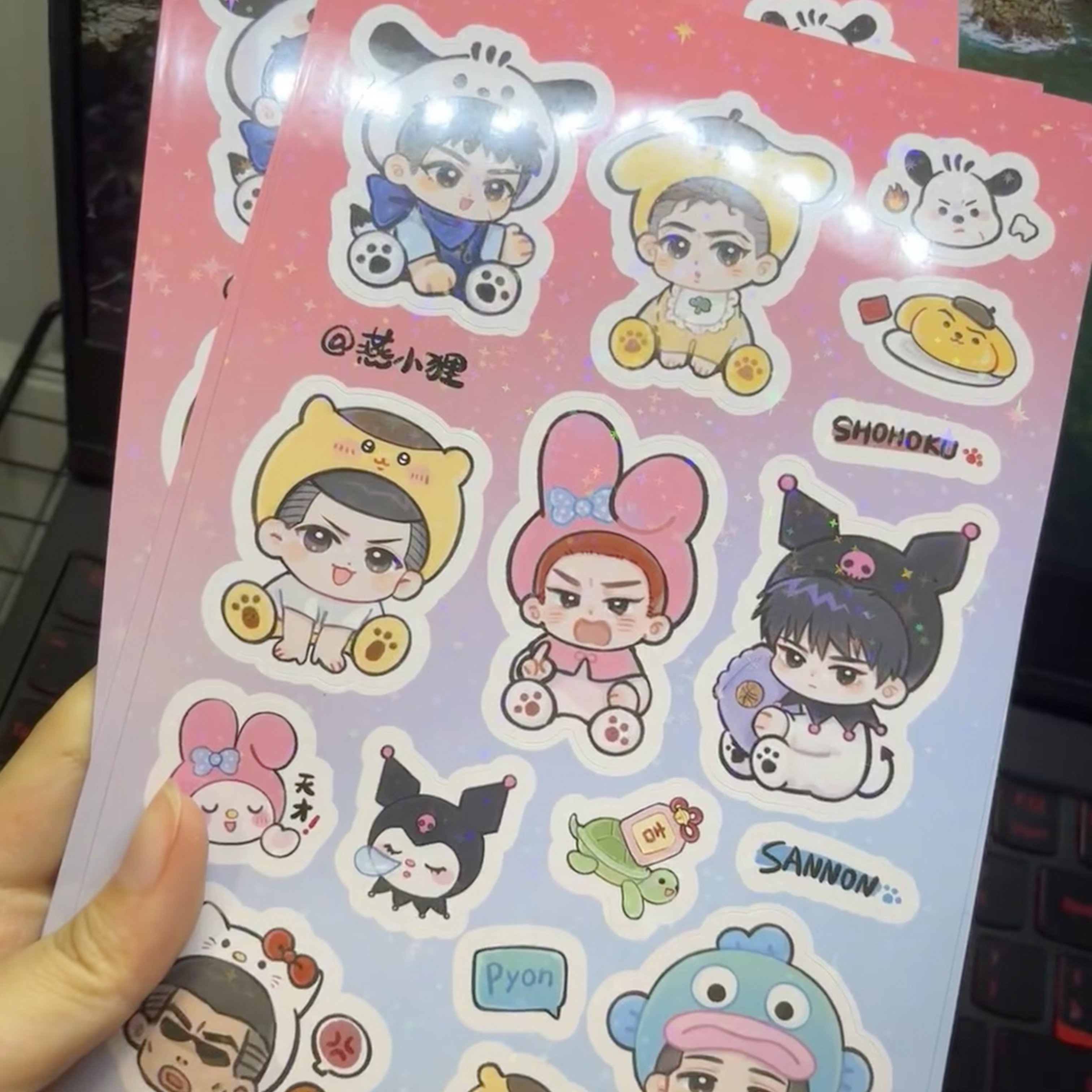 Custom Holographic Sticker Waterproof Businesses Adhesive Label Die-Cut Sticker Customs Cartoon Anime Clean UV Vinyl Stickers
