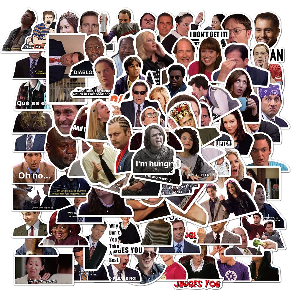 100pcs Custom Funny Tv Show Meme Stickers Laptop Phone Graffiti Skateboard Luggage Waterproof Pvc Stickers Kids Gift Toys