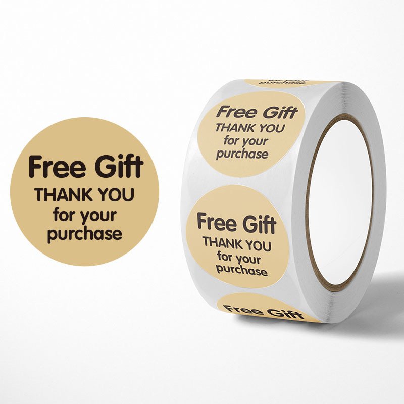500PCS/Roll 1inch wholesale free design adhesive Brown paper english cross border sticker for gift bag box packaging decoration