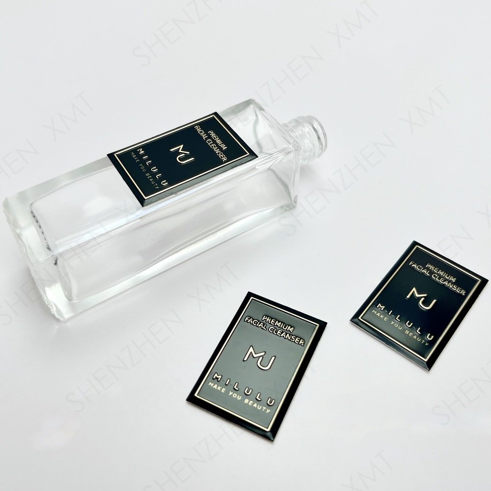 Custom Metal Brand 3d Logo Transcripts Sticker Label Engraved Gold Adhesive Metal Label Sticker
