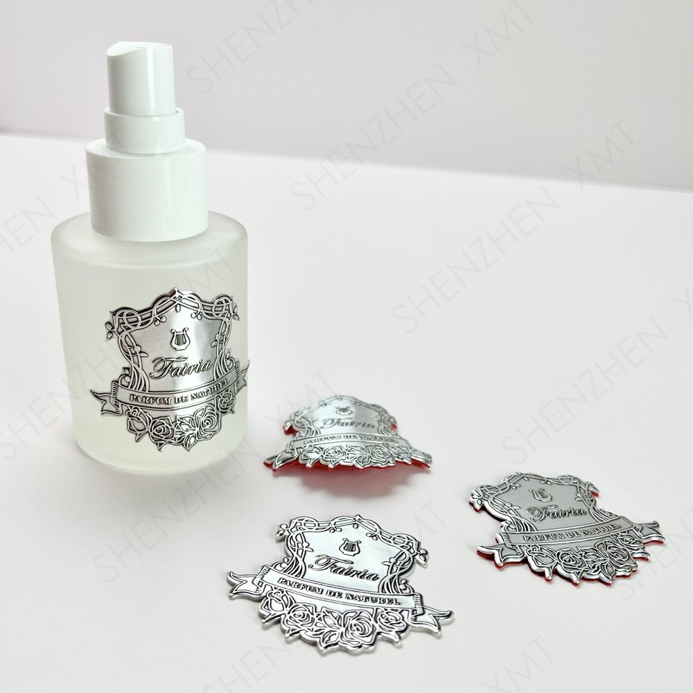 Custom Metal Brand 3d Logo Transcripts Sticker Label Engraved Gold Adhesive Metal Label Sticker