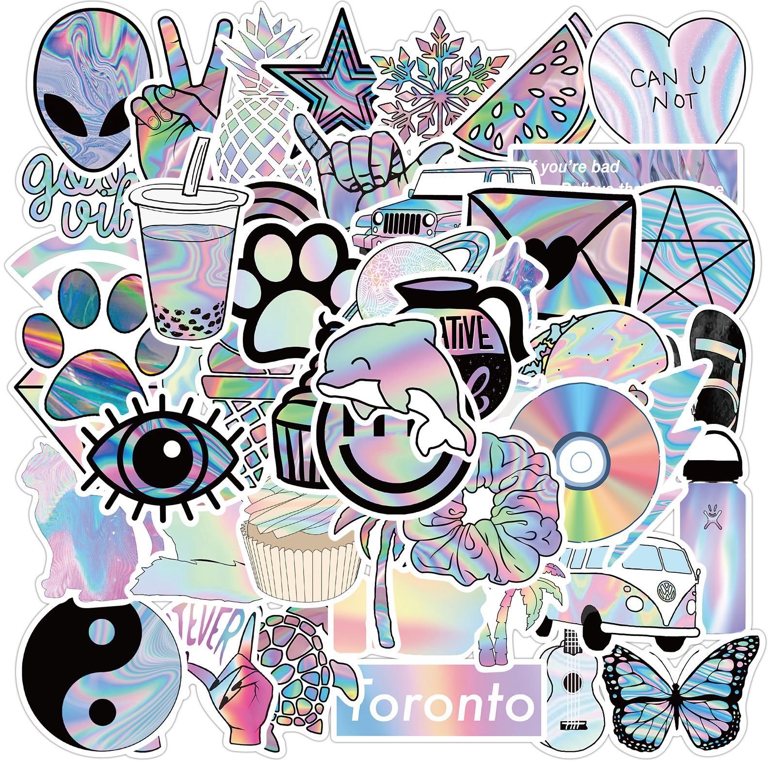 Custom Printing Reflection Rainbow Holographic Stickers Label,Adhesive Laser Prismatic Hologram Sticker