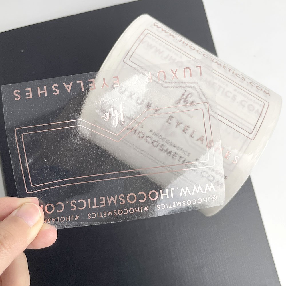 Custom Printed Self Adhesive Labels Vinyl Transparent Hot Stamping Stickers Logo Labels