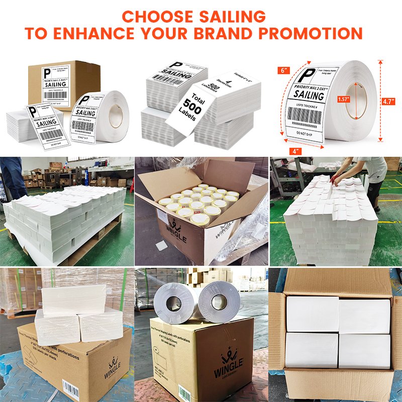 Shipping Label 2x3 4x2 4x6 inch with 250 pcs 500 pcs Per Roll Water Proof