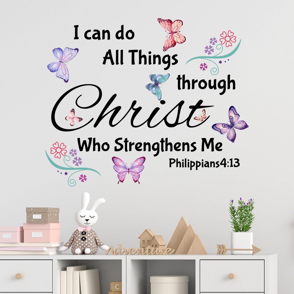 High quality 3d butterfly decoration inspirational slogan water proof die cut stickers for home decor living room