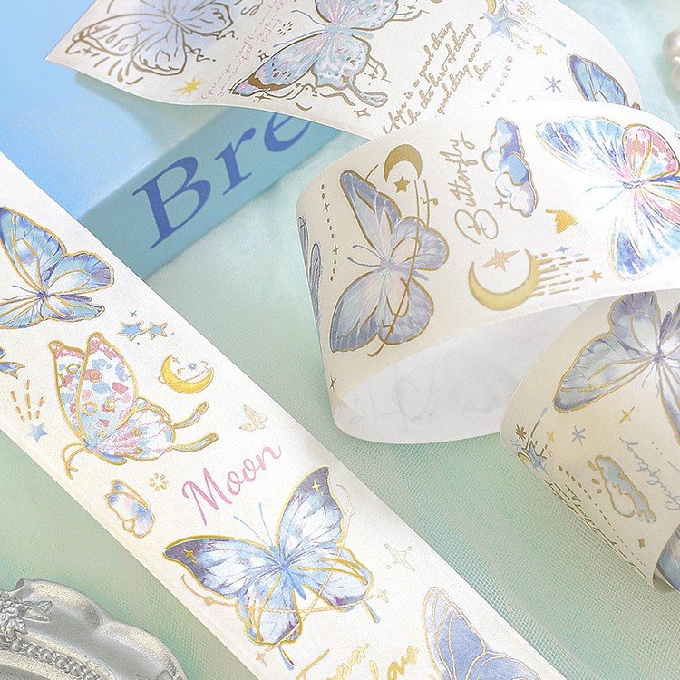 1 roll of tape Colorful Dream Butterfly Series Teenage Retro Butterfly Handbook Collage Decoration Material Stickers