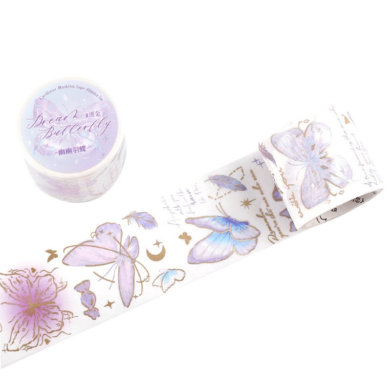 1 roll of tape Colorful Dream Butterfly Series Teenage Retro Butterfly Handbook Collage Decoration Material Stickers