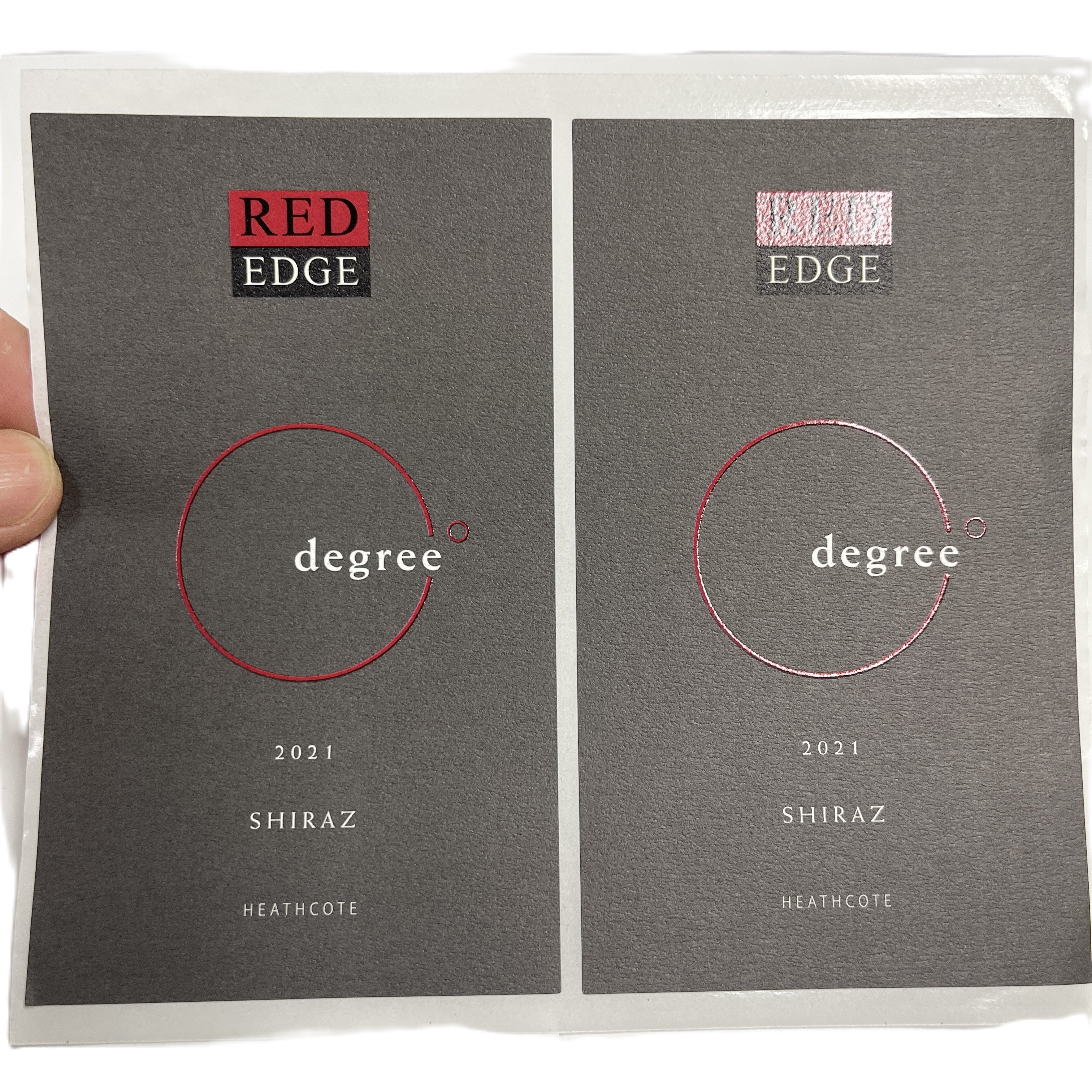 Customized Red Wine Label Laser Hot Stamping Packaging & Printing Product sticker