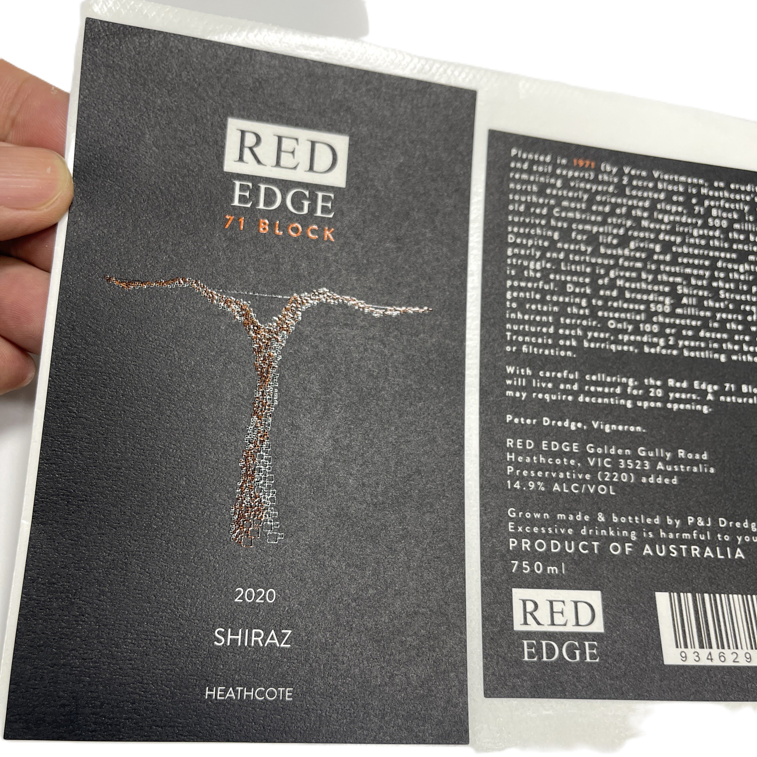 Customized Red Wine Label Laser Hot Stamping Packaging & Printing Product sticker