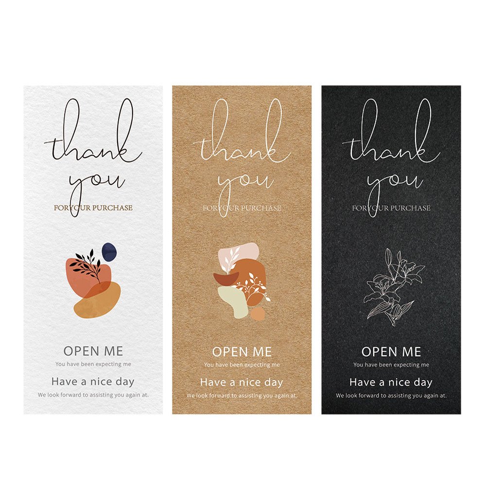 Custom Printing Logo Sticker Sheet Rectangle Thank You Adhesive Packaging Label Sticker