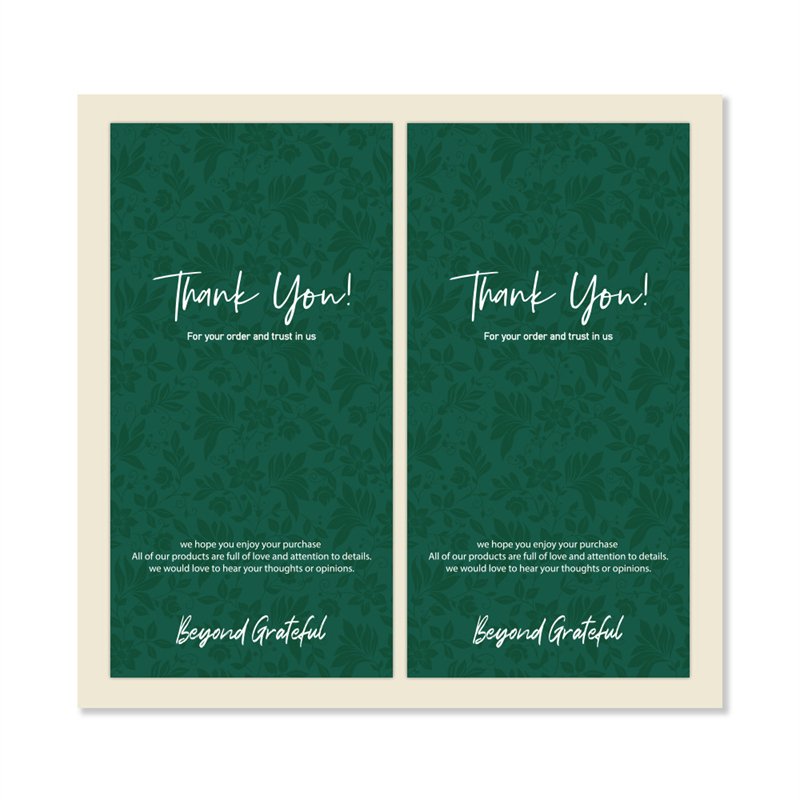 Custom Printing Logo Sticker Sheet Rectangle Thank You Adhesive Packaging Label Sticker