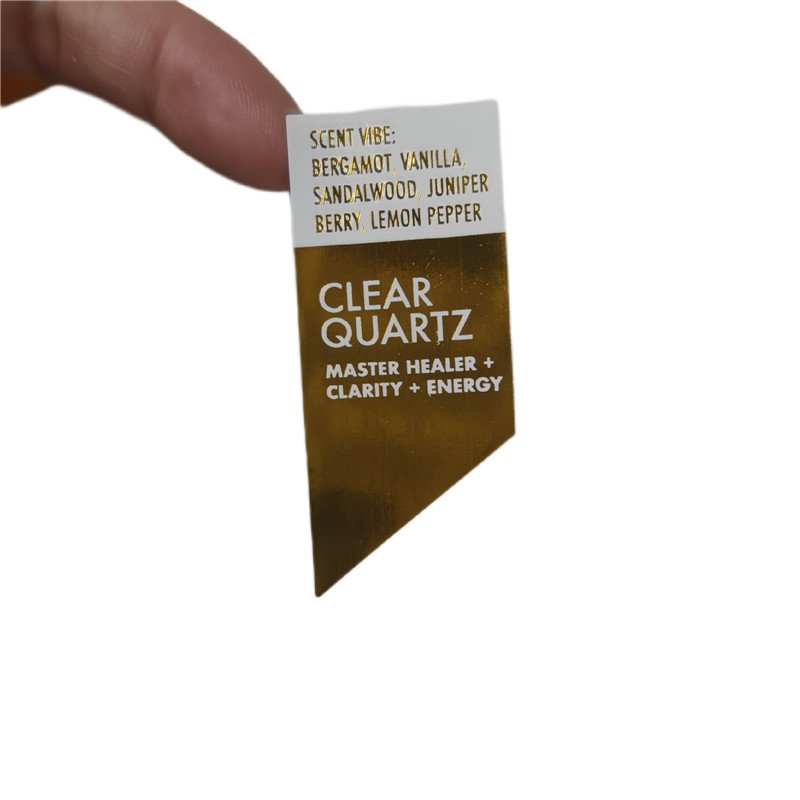 luxury transparent white paper shiny golden silver label gold foil sticker custom candle kitchen