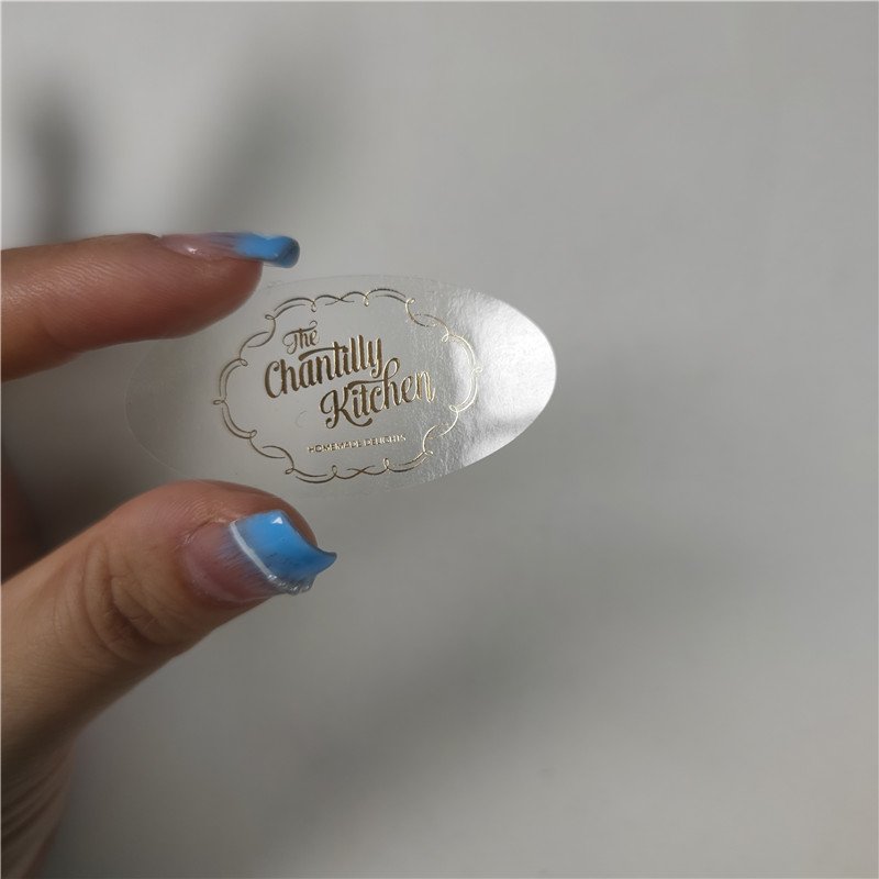 luxury transparent white paper shiny golden silver label gold foil sticker custom candle kitchen