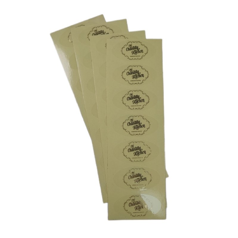 luxury transparent white paper shiny golden silver label gold foil sticker custom candle kitchen