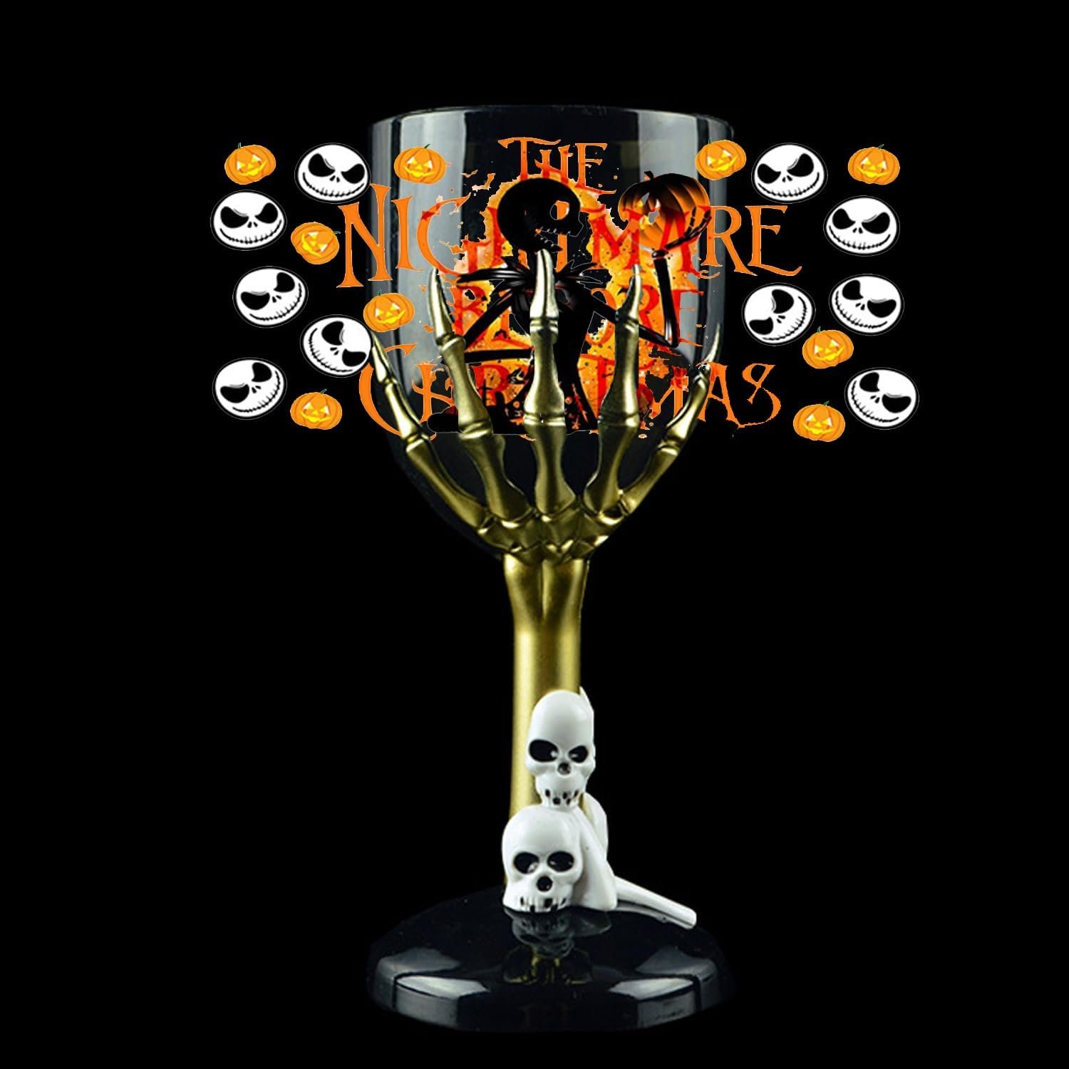 Halloween UV DTF Cup Wrap for 16OZ Glass Cups Nightmare Before Christmas Decals Rub on Transfer Stickers for Tumblers Crafts DIY