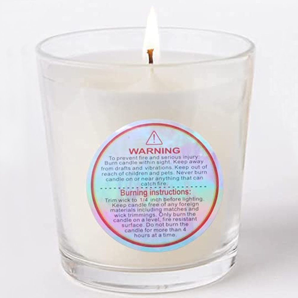 Custom Printed High Quality Self Adhesive Die Cut Roll Sheet Vinyl Waterproof Surface Glitter Holographic Sticker For Candle Jar