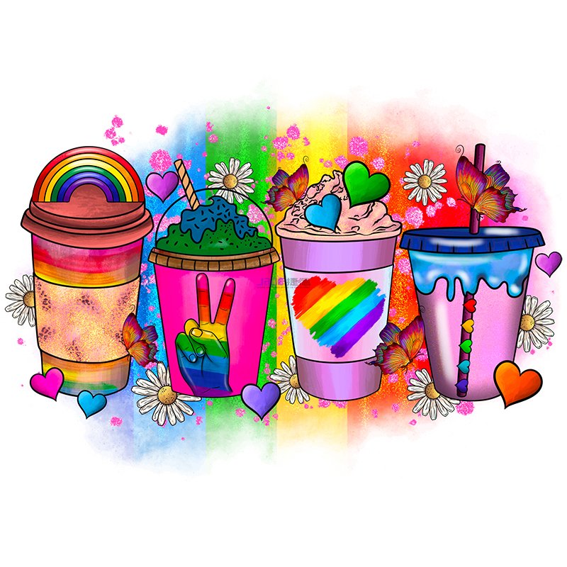 Manufacture wholesale custom designs full color images heat press logo sticker dtf heat transfer designs for t shirts
