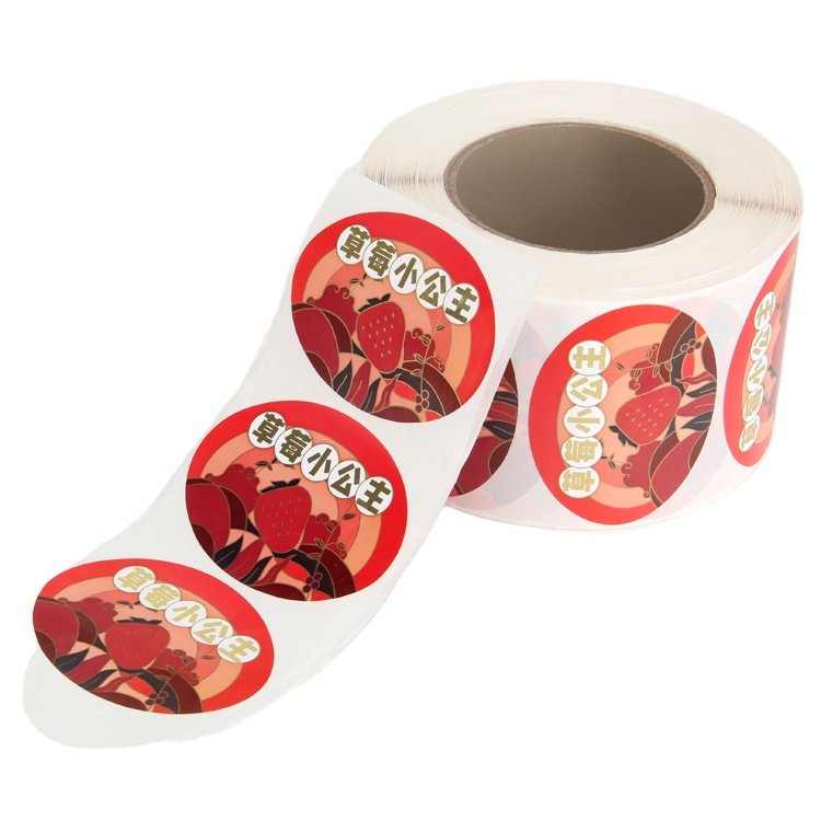 Manufacturers Custom Private Brand Name Bronzing Packaging Printing Logo Adhesive Roll Labels Stickers