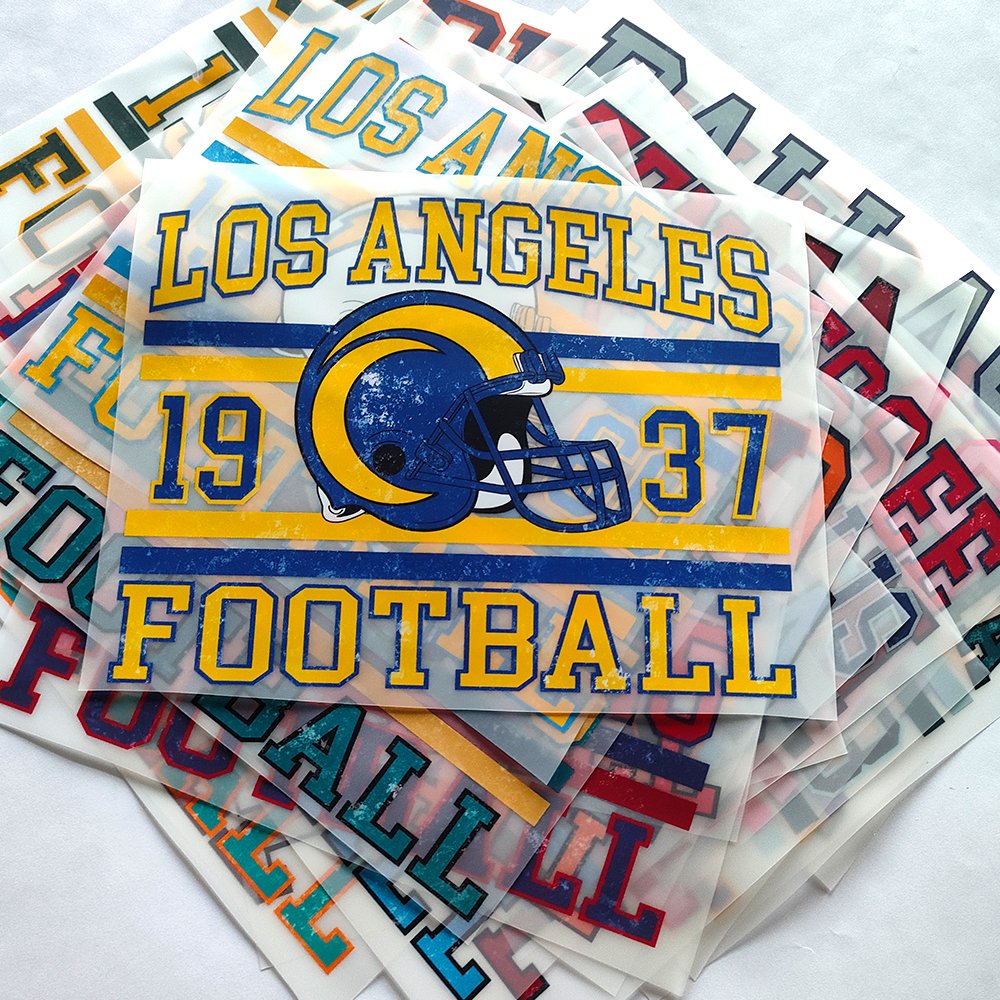 Quality wholesale dtf transfers NFL vinyl sticker logo screen print transfers dtf heat transfer for t shirt clothes