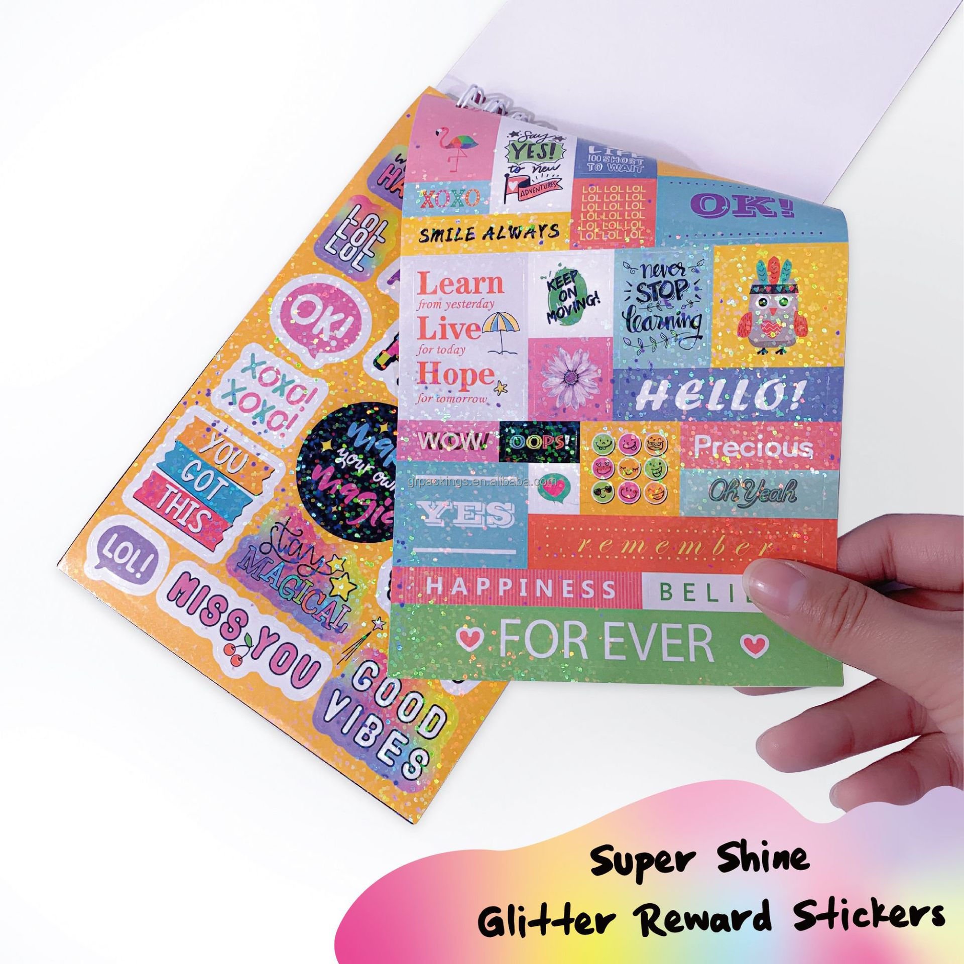 24 Sheets High quality custom printing full color children activity rewards kids sticker happy planner reusable sticker book