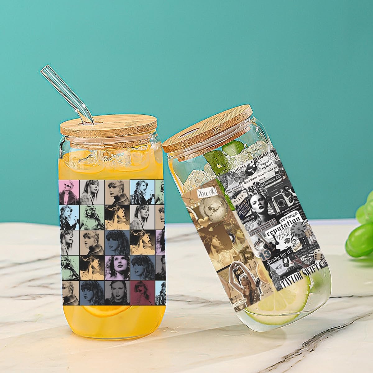 Swiftie The Eras Tour UV DTF Cup Wrap Transfer for Glass Cartoon Singer Taylor Cup Wrap Transfer Sticker for 16OZ Glass Cups DIY