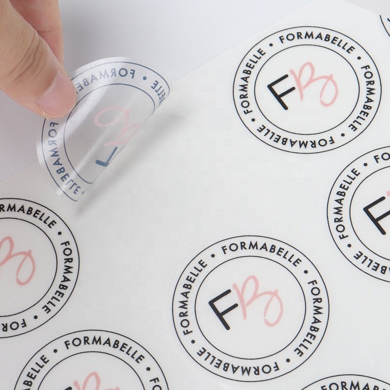 Custom Adhesive Transparent Sticker sheets Waterproof Clear Vinyl PVC Sticker Printing Logo Stickers Label Roll