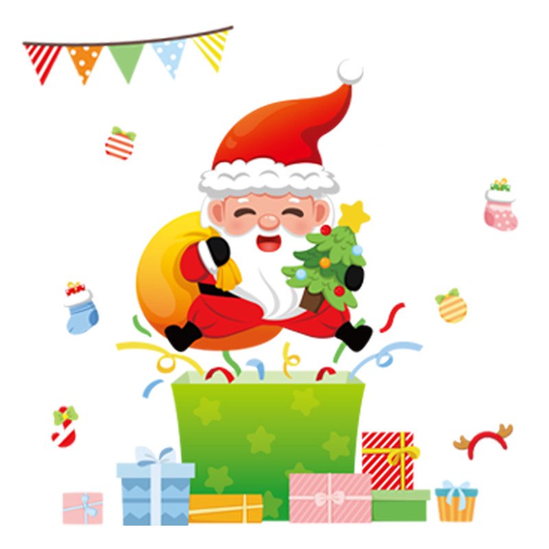 Christmas decorations snowman elk window stickers Merry Christmas electrostatic stickers shopping mall glass window arrangement