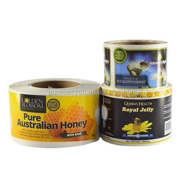 New Zealand Honey Jar Labels Custom Bee Bottle Sticker and Label Printing