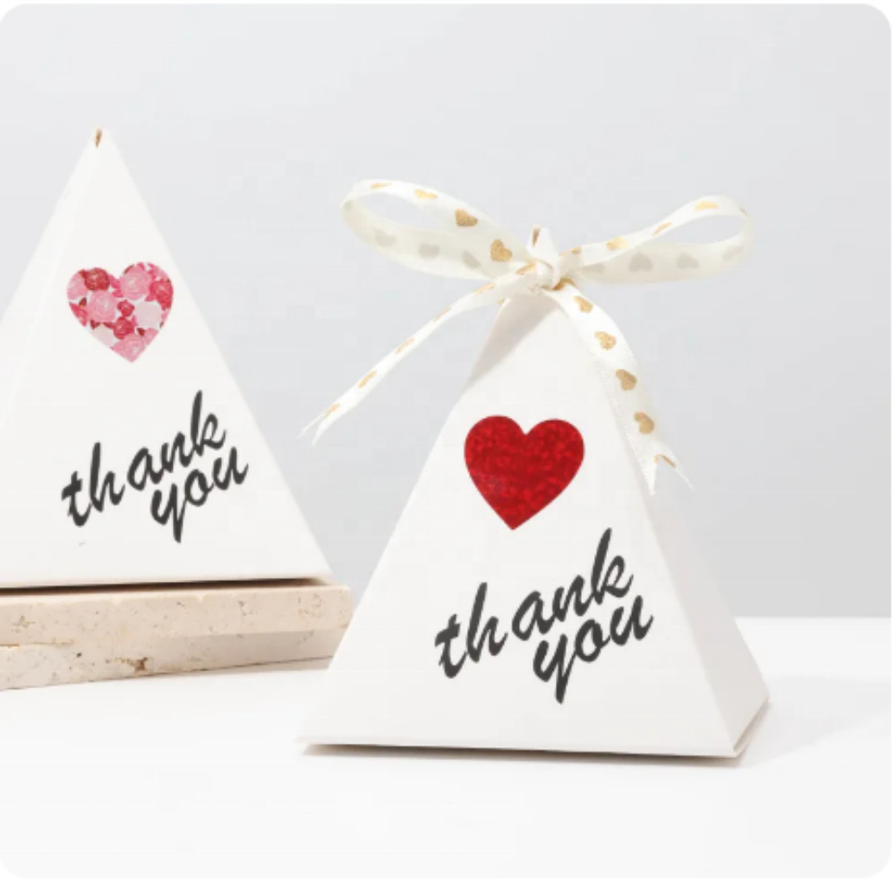 Thank You Stickers New Rolling Merci Children's Stickers for Business Packaging Home Made Love Heart Shaped Sticker