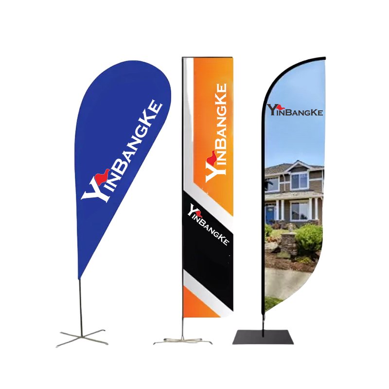 Mini Beachflag Custom Design Logo Size Flying Advertising Banner Wall Mounted Feather Flag with Suction Cup or Sticker