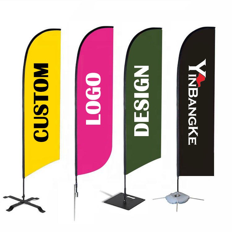 Mini Beachflag Custom Design Logo Size Flying Advertising Banner Wall Mounted Feather Flag with Suction Cup or Sticker