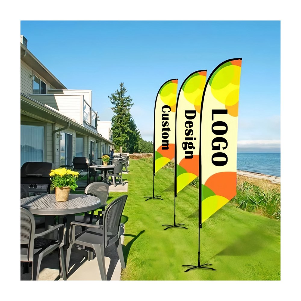 Mini Beachflag Custom Design Logo Size Flying Advertising Banner Wall Mounted Feather Flag with Suction Cup or Sticker