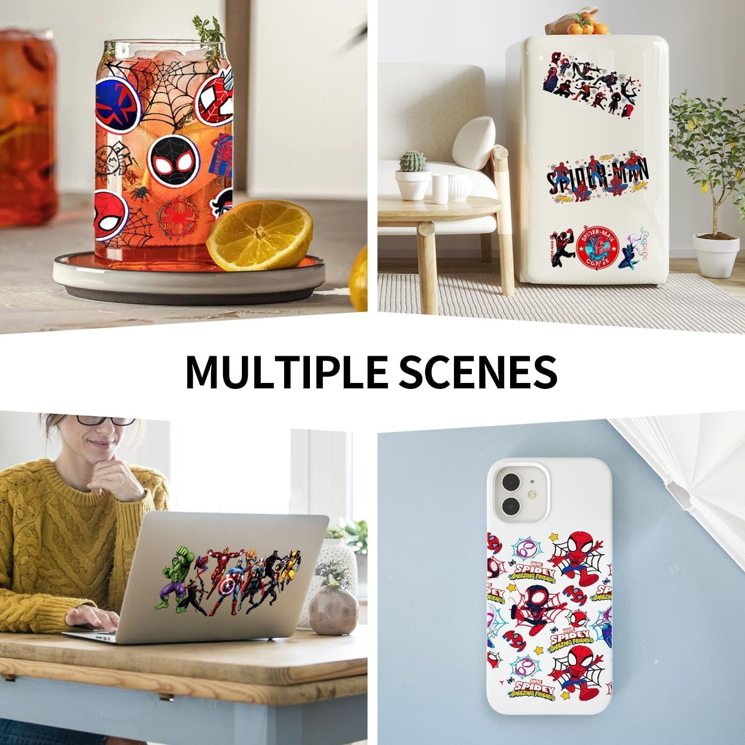 Avengers Spider-Man UV DTF Cup Wrap Transfer for Glass Cartoon Super Hero Cup Wrap Transfer Sticker for 16OZ Glass Cups DIY