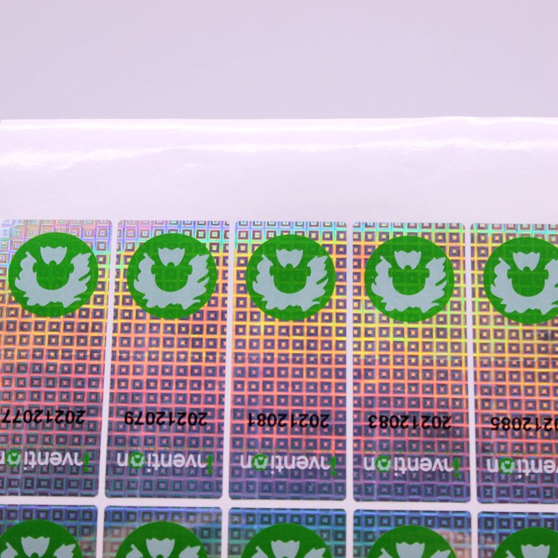 Private Adhesive Label Gold Security Transparent Overlay Car Window Holographic Glitter Holographic Hologram Sticker
