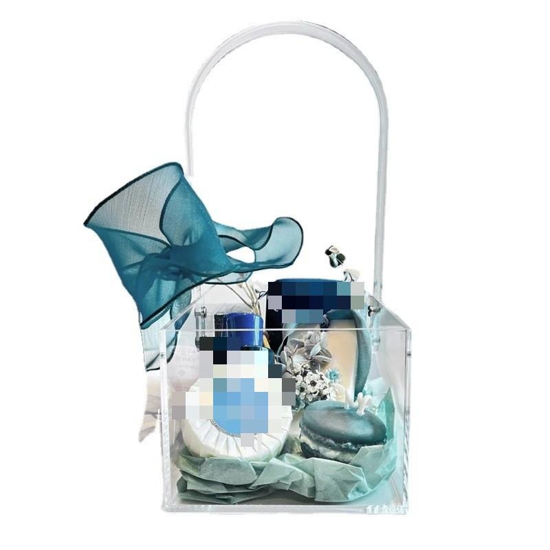 Simple acrylic portable flower basket high-end portable candy gift box/acrylic gift box