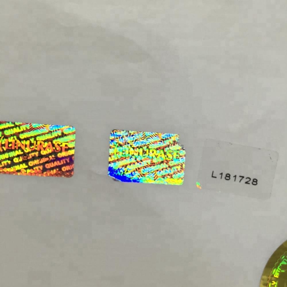 Custom holographic foil hologram name label cosmetic hologram laser sticker with tamper evident void