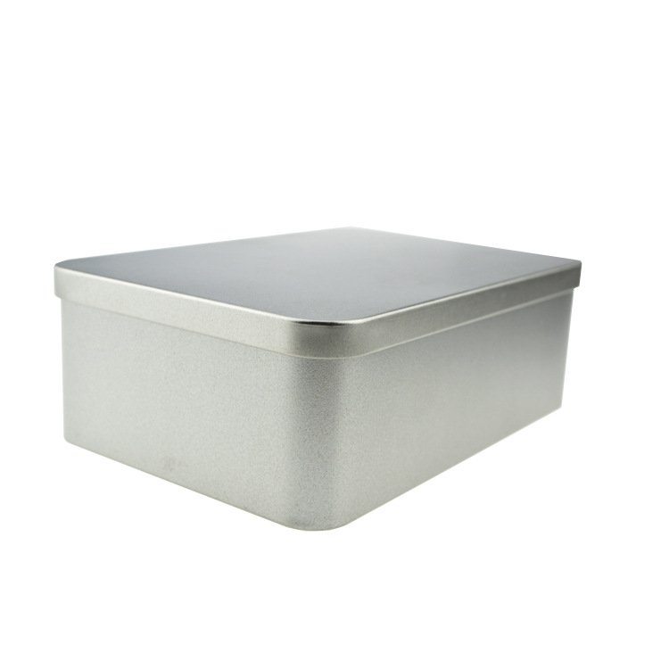Wholesale Rectangle Rectangular Tinplate Cookies Tin Box with Window Recyclable for Wedding Stickers Crafts Perfume Storage