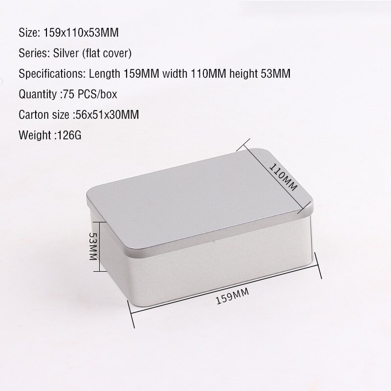 Wholesale Rectangle Rectangular Tinplate Cookies Tin Box with Window Recyclable for Wedding Stickers Crafts Perfume Storage