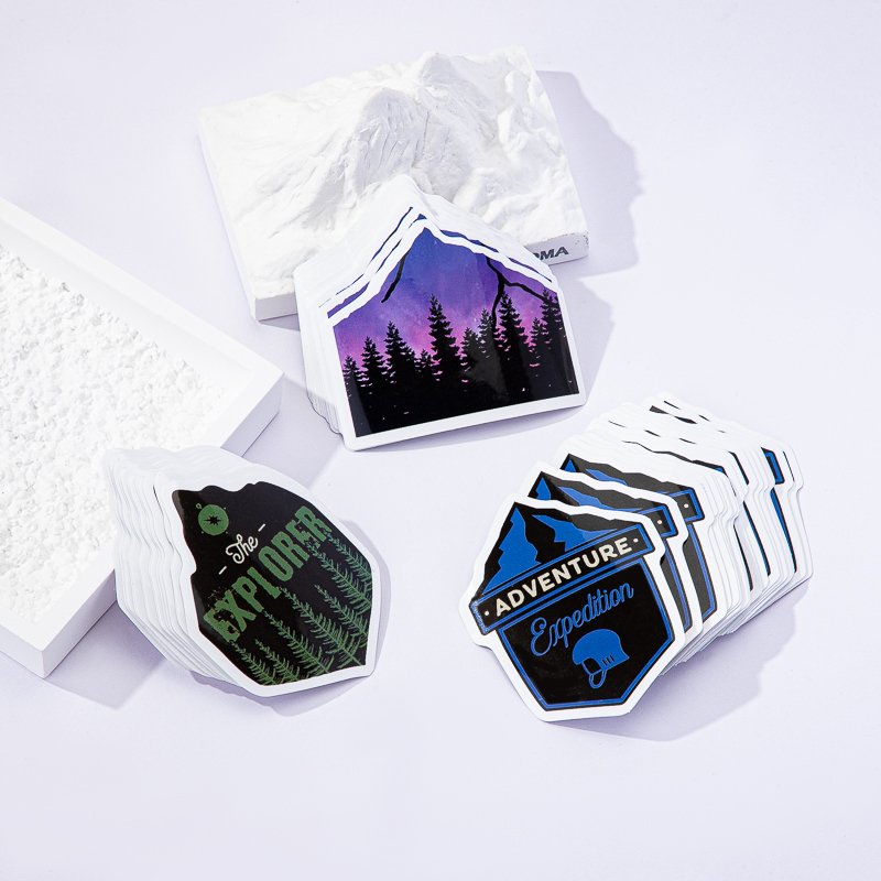 Customised Outdoor Stickers Waterproof Reusable Permanent Logo Label Sticker Car Decorative Laser Die Cut Sticker