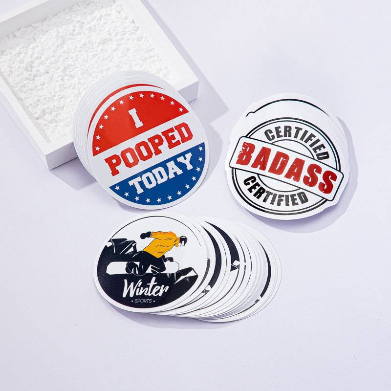 Customised Outdoor Stickers Waterproof Reusable Permanent Logo Label Sticker Car Decorative Laser Die Cut Sticker