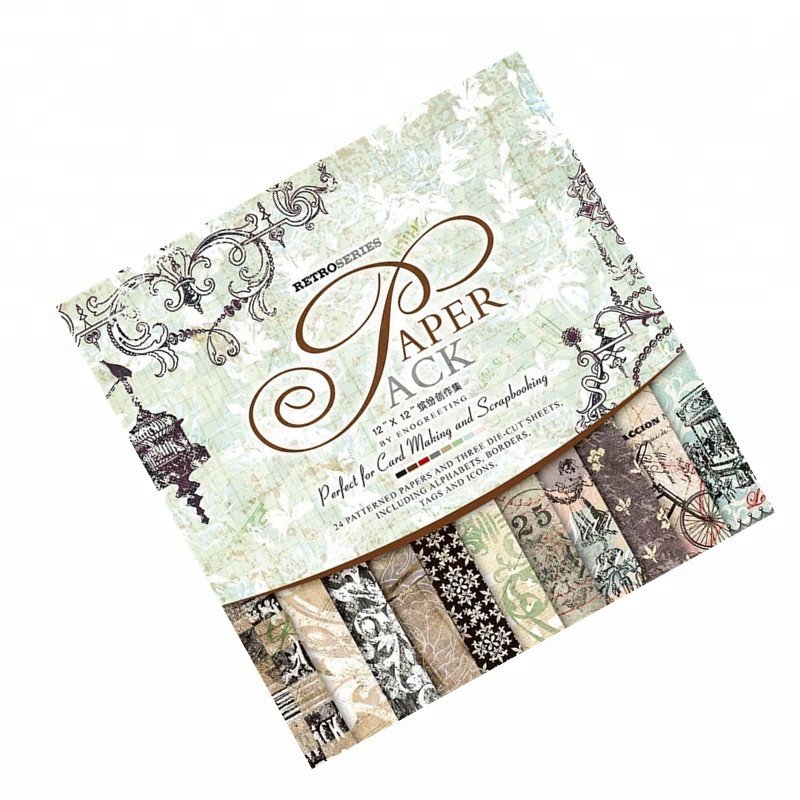 Factory Price 12x12 Double-sided Scrapbook Paper Customized Sticker Scrapbooking 3D