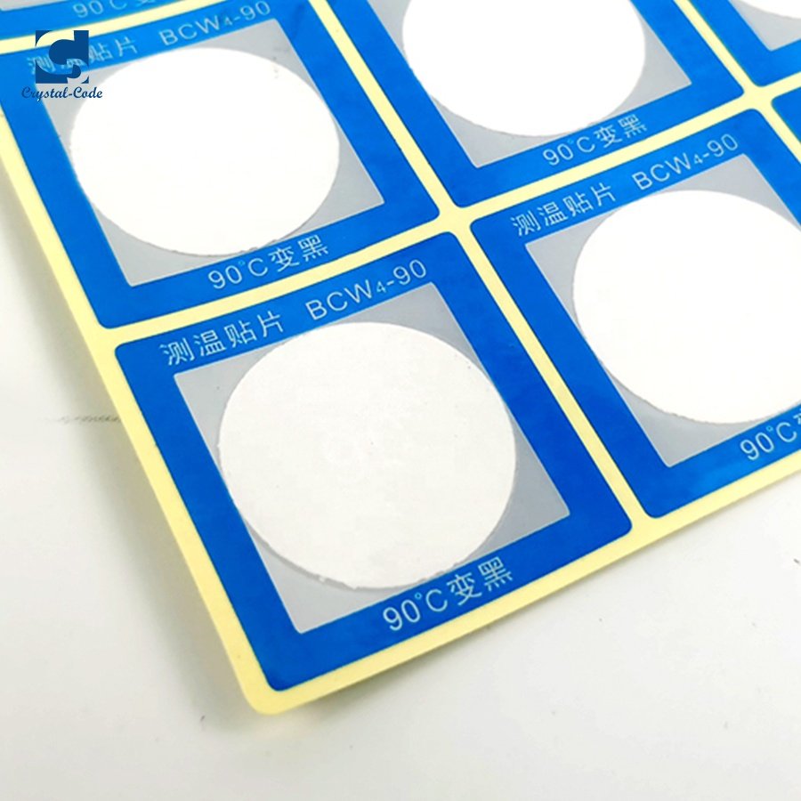 Irreversible Temperature Sensitive Color Changing Sticker 60/70/80/90/100 Degrees Temperature Indicating Label
