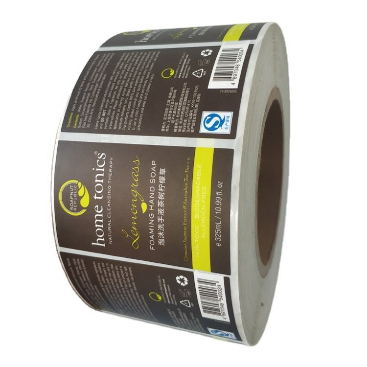 Label Sticker Custom Printed Roll Waterproof Rectangle Adhesive Vinyl Juice Food Cosmetic Glass Bottle Packaging Sticker Label