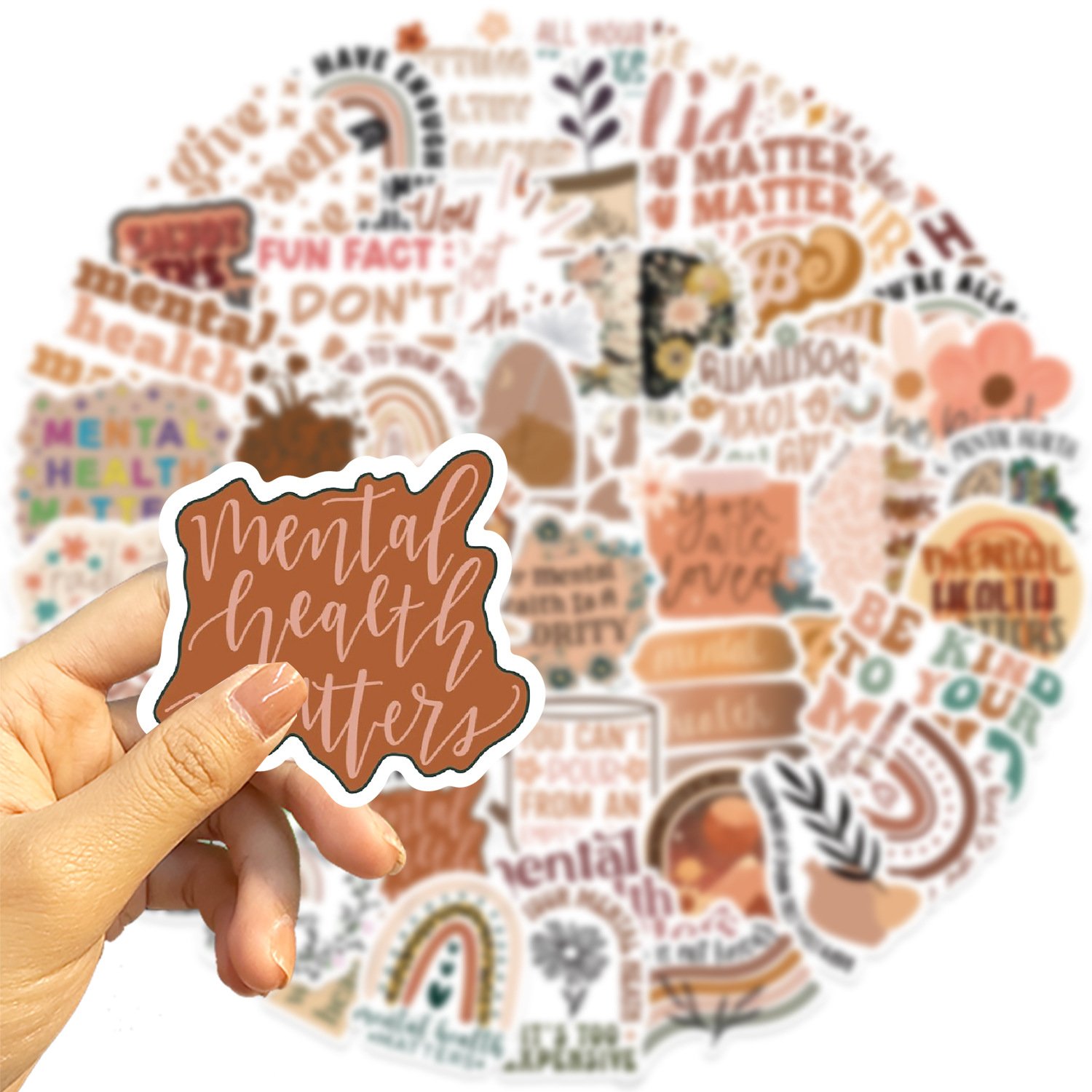 50PCS BOHO style positive quote inspirational mental health sticker