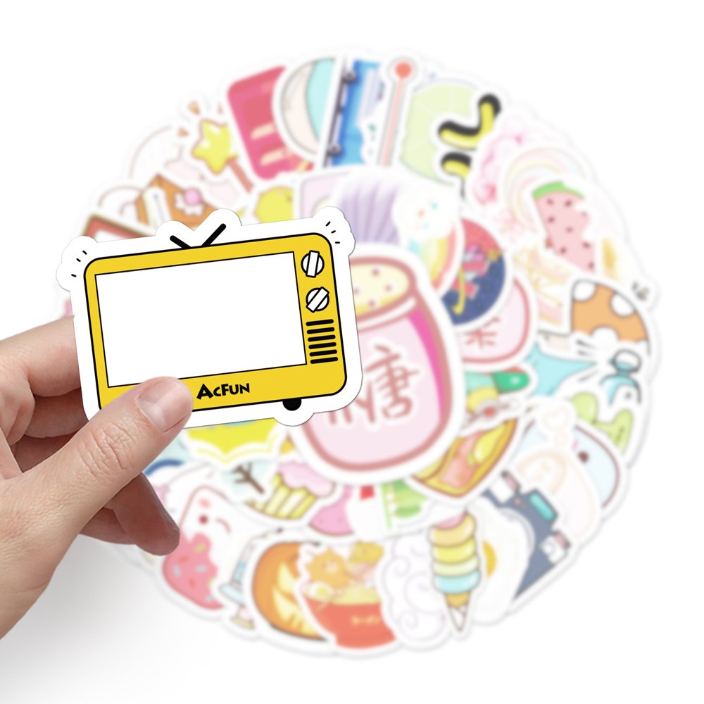51pcs Creative INS Small Fresh Cartoon Sticker Decorative Laptop iPad Vinyl Waterproof Sticker