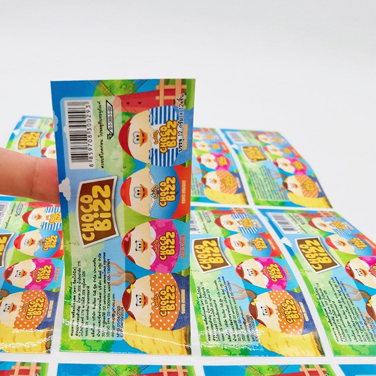BD PACK Customized Self Adhesive Packaging Roll Labels Vinyl Canned Frozen Food Label Stickers