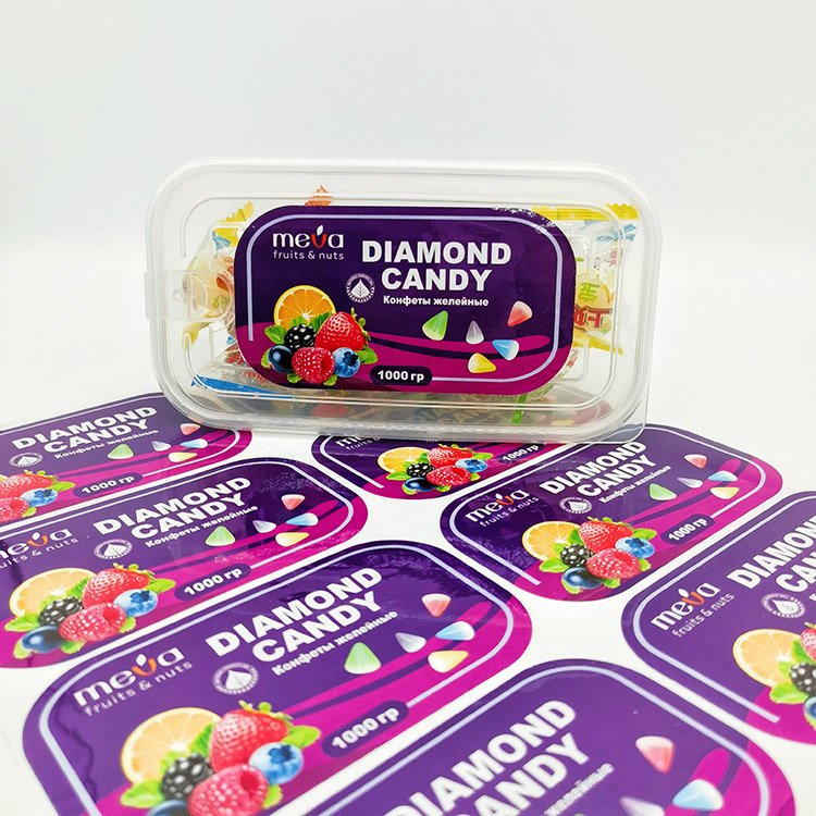 BD PACK Customized Self Adhesive Packaging Roll Labels Vinyl Canned Frozen Food Label Stickers