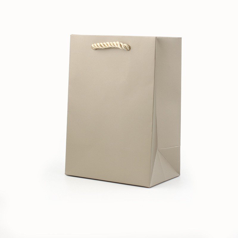 High-End Tote Bag Small Vertical Texture Portable Solid Color Jewelry Gift Paper Bag with Ribbon Handles